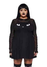 [Dolls Kill x Emily The Strange] Plus She’s A Mystery Mini Dress