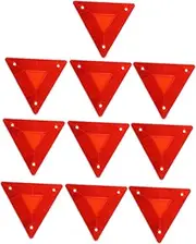 Holibanna 10Pcs Car Reflectors Triangle Warning Signs for Safe Driving Reflector Boards Strong Visibility for Cars Trucks Easy Installation Reflectors