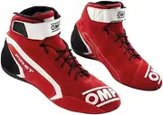 OMP Unisex First Race My2021 Red/White Size 45 Fia 8856-2018 Boat Shoe, Standard, 10.5 UK, Standard, 10 US