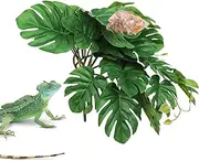 Hermit Crab Climbing Toy, Reptile Plants for Aquarium, Hanging Plastic Simulated Turtle Leaf Plant with Suction Cup, Reptile Tank Habitat Decor Accessories for Lizards Geckos Bearded Dragons Snake