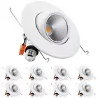 8-Pack 6 Inch 12W Adjustable LED Recessed Downlight, Retrofit Ceiling Light