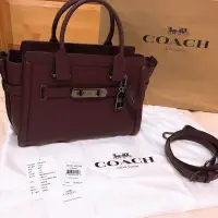 在飛比找蝦皮購物優惠-全新Coach正品 swagger27 酒紅色