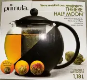 NEW Primula Half Moon Glass Teapot Blooming, Loose Leaf Tea Set Stainless Filter