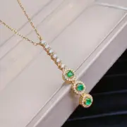 2CT Round Cut Simulated Emerald Women's Journey Pendant 14k Yellow Gold Over