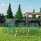 Bingopaw Semi-open Large Pet Chicken Run Coop Rabbit Hutch Ferret Cage Hen House