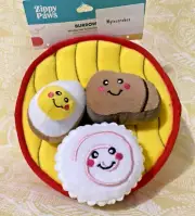 ZippyPaws BURROW RAMEN BOWL Squeaky Plush Noodles Sushi Dog Toy -FREE SHIPPING-