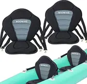 WOOWAVE 2 Pack Kayak Seat Padded Deluxe Paddleboard Seat Adjustable Boat Seat Cushioned Fishing Seat High Back Comfortable Backrest Support for Universal Sit