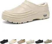 [axodsnl] Armadillo Chef Shoes, Armadillo Clogs, Wateriproof Non-Slip Oil Resistant Fluffy Plush Kitchen Nurses Work Shoes for Women Men(White-Plush,41)