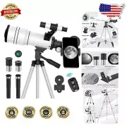 Complete Astronomy Kit: 70mm Telescope with Wireless Remote & Lens Attachments