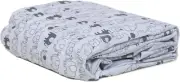 Printed Travel Cot Fitted Sheet, White and Grey Elephants