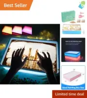 Versatile Sensory Light Box for Kids - 10 Brightness Levels & Soft Sand Included