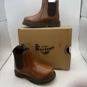 Dr. Martens 2976 Leonore Fur Lined Brown Leather Boot Kids 7