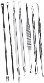 LIFKOME 7pcs Blackhead Removal Tool Pore Gentle Kit Facial Pimple Blemish Blackhead Extractor Extractor Silver