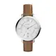 FOSSIL質感時尚羅馬銀色腕錶/咖皮ES3708