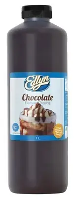 Chocolate EDLYN FLAVOUR TOPPING SYRUP 1L Bottle Thick Shake Milkshakes /Sundaes