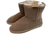 GROSBY Jillaroo Ladies UGG Boots Genuine Sheepskin Suede Leather High Classic Moccasins - Mushroom - US 5