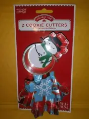 Snowman and Snowflake Set of 2 Metal Cookie Cutter by Holiday Time