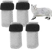 Paw Covers Cat, Non-Slip Breathable Mesh, Anti-Scratch Foot Pads | Set of 4 Cat Paw Covers with Soft Protective Feature Breathable Comfort for Indoor Cats, Scratch Prevention, Indoor Pet Accessori