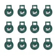 50pcs Plastic Cord Lock Single Hole Toggle Stopper Round Ball Shape Postal Green