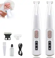 Dog Paw Trimmer, 3 in 1 Electric Trimmers Rechargeable Waterproof with LED Light, Low Noise Rechargeable Dog Clippers, Waterproof for Dogs Cats Pet Paws Ears Rump Face (2PCS)