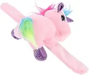 Toddmomy Unicorn Slap Bracelet Plush Wristband for Adults Lightweight Animal Slap Bracelet Fun Party Accessory for Birthdays and Playtime
