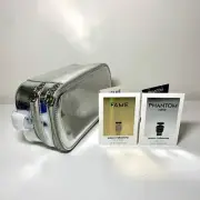 Paco Rabanne Metallic Silver Pouch Travel Bag Vanity Case Wristlet + 2 Bonus