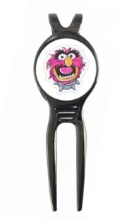 Muppets Animal Golf Ball Marker + Black Gunmetal Divot Tool Gift