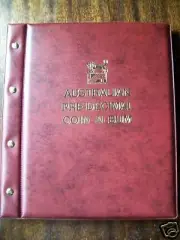 VST AUSTRALIAN PRE-DECIMAL 1910-1964 COIN ALBUM RED COLOUR Binder Mintages shown