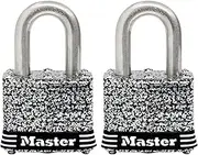 Master Lock 3SST Stainless Steel Outdoor Padlock with Key, 2 Pack Keyed-Alike