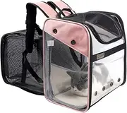 Transport Bag Backpack Pets Dogs Cats 10 kg Expandable Large Portable Cat Backpack Dog Backpack 4 Entry Top Opening Transparent Carry Bag Foldable Airline Approved Travel
