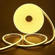 SUCIKORIO Neon Led Strip Light 5m / 16.4ft, Dimmable LED Strip Lights Waterproof IP65 Flexible Neon Led Rope Light Warm White 3000K Cuttable 12V led Lights with Dimmer Controller for Indoor & Outdoor