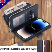 For iPhone 16 16e 15 14 13 12 11 Pro Max XS 8/7 Wallet Case Leather Flip Cover