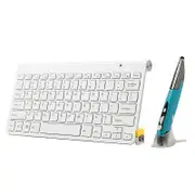 KM-909 2.4GHz Wireless Multimedia Keyboard + Wireless Optical Pen Mouse with USB Receiver Set for Computer PC Laptop, Random Pen Mouse Color Delive...