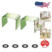 Lightweight Clear Acrylic Foot Stool - Rugged & Easy to Clean, 12.6"W x 9.8"H