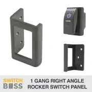 Right Angle 1 GANG ALUMINIUM ALLOY ROCKER SINGLE GANG SWITCH PANEL - 12v 24v