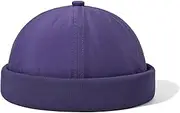 [Clakllie] Summer Brimless Hats Quick Dry Docker Beanie Lightweight No Brim Sailor Skullcap Roll Cuffed Harbour Leon Hat