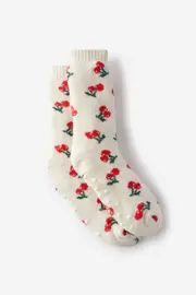 [Typo] Typo - Lounge Around Slipper Sock - Cherry ydg SOLID CHERRY YDG