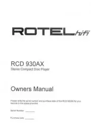 Rotel RCD-930AX CD Player Owners Manual