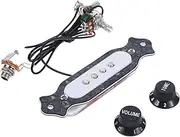 OFFIGAM 4 String Pre String Soundhole Pickup with Volume Tone Control Knob for Folk and Electric Guitars Durable Shell and Soundboard Black Random Color