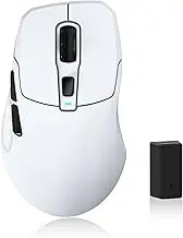 KYSONA Wireless Gaming Mouse, 26000 DPI, 8K Polling Rate, Tri-Mode 2.4GHz/USB-C/Bluetooth Ergonomic Mouse with Web-Driven, Ice-Cooling Coating, Rechargeable Gaming Mice for Laptop/PC/Mac/Xbox, White