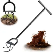 Hand Tiller Garden Claw, 4-Tine Twist Tiller Cultivator for Soil Loosening, L...