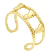 14k Gold Yellow & White Feet Toe Ring Size 3 (adjustable)