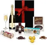 Premium Champagne & Gourmet Treats Hamper - Chandon Brut NV, Artisan Cookies, Nougat, Mixed Berries, and Chocolate Almonds Gift Set