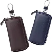 LOORGVEL 2pcs Compact Leather Key Pouch for Car Keys Wallet and Lightweight and Convenient Organizer for Everyday Use
