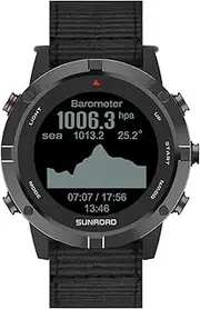 GPS Sports Watch Fitness Tracker Wrist Watch with Heart Rate Monitor 100M Water Resistant for Running Swimming Cycling Climbing Black, Nylon Band