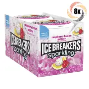 Full Box 8x Tins Ice Breakers Sparkling Raspberry Lemon Seltzer Flavor | 1.5oz