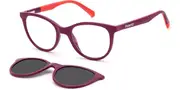 Polaroid PLD 8051/CS Polarized with Clip-on B3V/M9 Kids' Glasses Purple Size 47 - Private Health Rebate - Blue Light Block Available