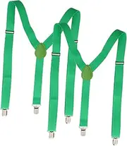 [DEARMAMY] Adjustable Green Suspenders for Pant Suit Men's Multifunctional Elastic Straps