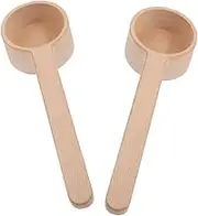KOCKSHION 2-Piece Wooden Salt Spoon Set Long Handle Measuring Spoons for Kitchen Tea Rooms