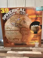 3D Spherical Jigsaw Puzzle Antique Globe World 530 Pieces 9.5" Buffalo Games NIB